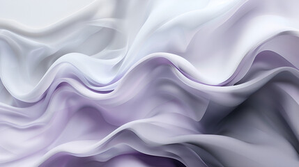 Obraz premium Abstract flowing fabric in shades of white and lavender creating a soft and elegant background