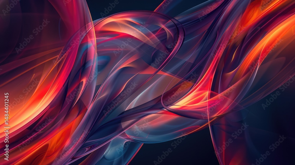 Poster abstract vivid color wave flowing express the energetic texture. seamless texture of vividness curve