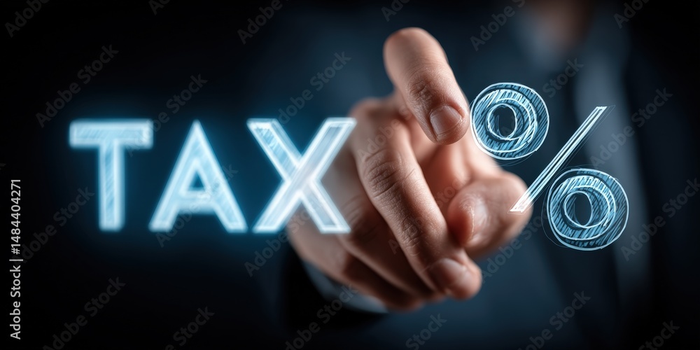 Poster navigating the financial landscape: an abstract conceptual image of taxation, illustrating the dynam