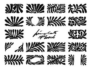 set of minimalist floral trendy contemporary collection