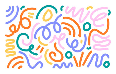 fun colorful line doodle element