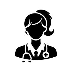 Vector Doctor Silhouette Medical Illustration, 
Vector Doctor Silhouette Black and White Illustration, 
Doctor Vector Icon Medical Worker Concept .