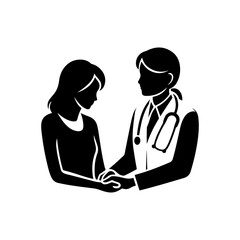 Vector Doctor Silhouette Medical Illustration, 
Vector Doctor Silhouette Black and White Illustration, 
Doctor Vector Icon Medical Worker Concept .