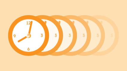 Fading clock concept for running out time, deadline, losing chance opportunity, time flies