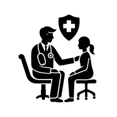 Vector Doctor Silhouette Medical Illustration, 
Vector Doctor Silhouette Black and White Illustration, 
Doctor Vector Icon Medical Worker Concept .