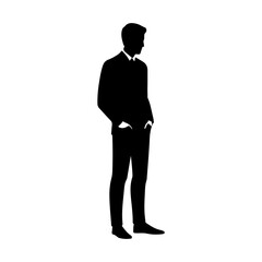 Vector Men Silhouette Illustration, 
Vector Business men Silhouette Black and White Illustration.