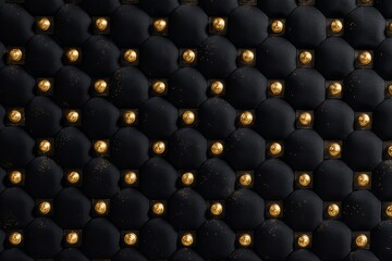 Fototapeta premium Geometric black background with golden studs.