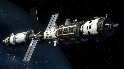Space station orbit illustration