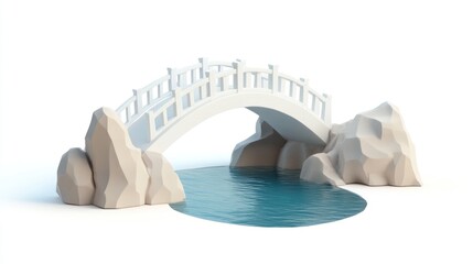 Simple bridge over a calm stream