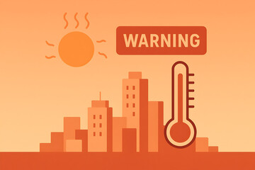 Heatwave Warning: Simple Orange Alert Illustration