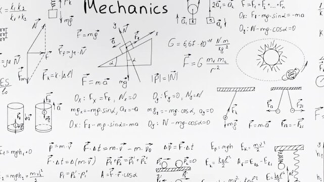 mathematics formula isolated on blackboard abstract background, animation with seamless texture for education study related project