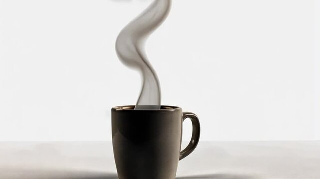 Hot drinks including a steaming cup of coffee and a cup of tea, vector illustrations perfect for cafe or breakfast icons 4k video