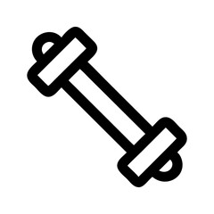 Dumbbell fitness exercise icon. Weight lifting gear enhancing muscle strength.