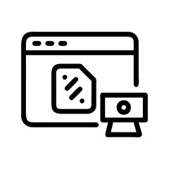 Discount badge e-commerce icon. Badge with discount tag boosting sales.