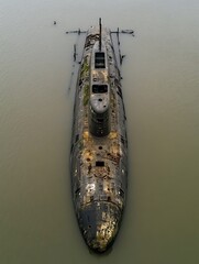Submerged submarine wreck
