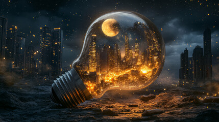 Imaginative Cityscape Illumination Concept in a Dark Fantasy Setting