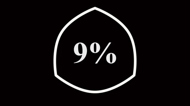 9% taxt Animation of glowing neon Pink and blue color number text animation . pink and blue neon number Four, symbol, technology, text,