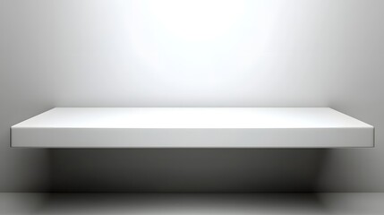 Obraz premium Minimalist White Shelf on Clean Background for Organizing and Displaying Items
