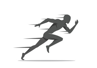 Dynamic Silhouette of a Runner in Motion Speed and Effort