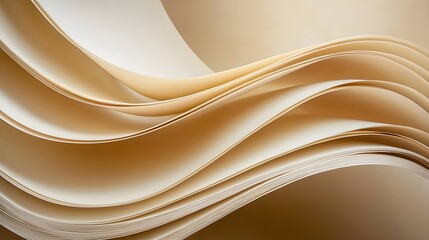 Obraz premium Graceful Flow of Soft Natural Paper Sheets Showcasing Textures and Warm Tones in Light Background