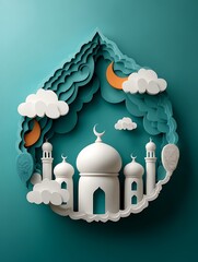 Islamic Mosque Paper Art Design