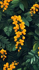 Tropical floral pattern