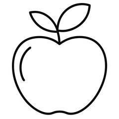 Apple outline vector icon on white background 