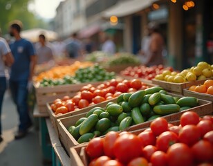 A fruit and vegetable market