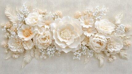Elegant Floral Arrangement in Soft White Tones for Home Decor and Weddings