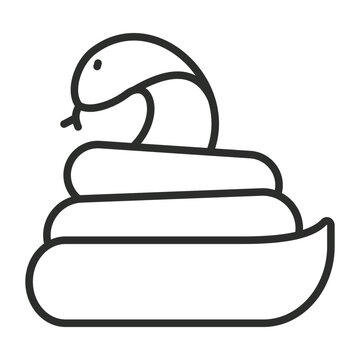 Snake icon, Jungle symbol outline icon, editable vector illustration and transparent graphic element. Isolated on white background
