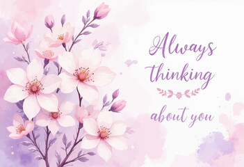 Delicate Cherry Blossoms in Soft Pastels Always Thinking About You