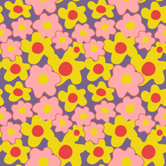 Abstract seamless colorful circles pattern design with retro round shapes creates a vibrant vector wallpaper texture