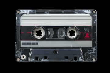 Vintage Cassette Tape Isolated on White Background, Detailed Illustration, High-Resolution Professional Photograph, Ultra-Realistic, Sharp Focus, Simple, Elegant Design, Nostalgia, Retro Audio, Solid 