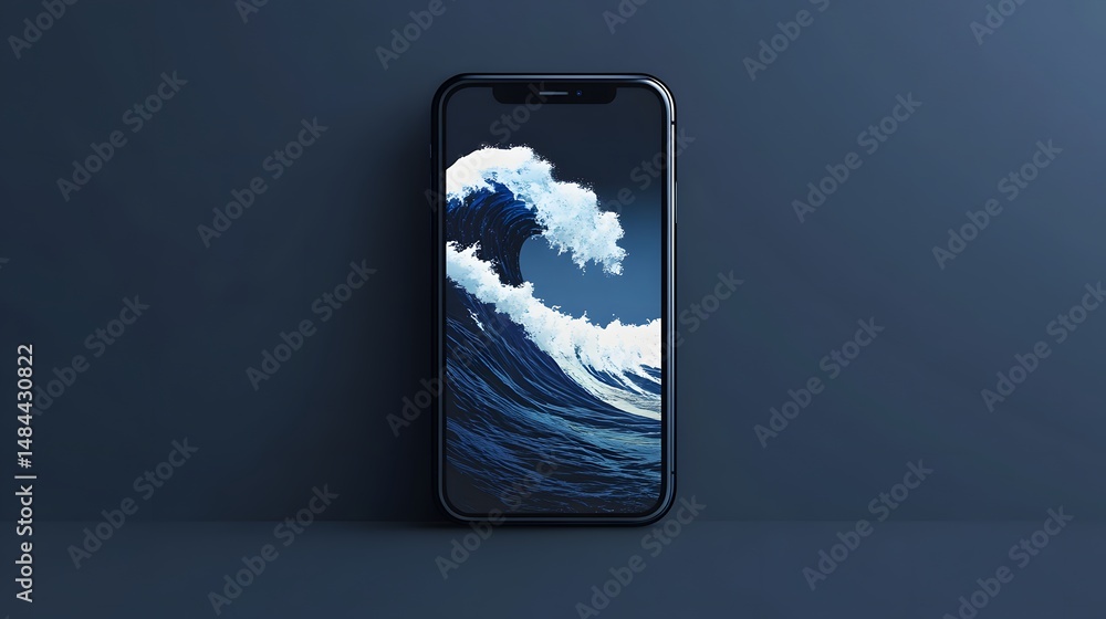 Poster using blue wave backgrounds in app ui splash screen