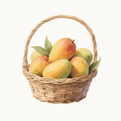Velvet Mango Hues mango isolated watercolor vector illustration svg