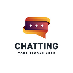 Chatting gradient logo, Technology vector icon illustration