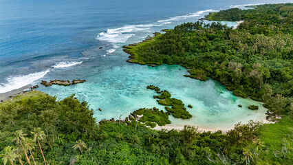 A favourite shallow bay and beach for tourists and locals.