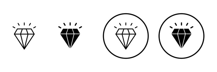 Diamond icon vector. diamond gems sign and symbol