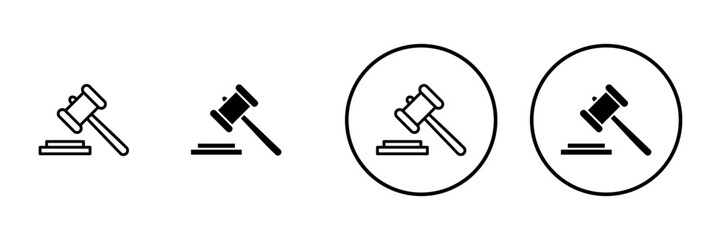 Gavel icon vector. judge gavel sign and symbol. law icon. auction hammer