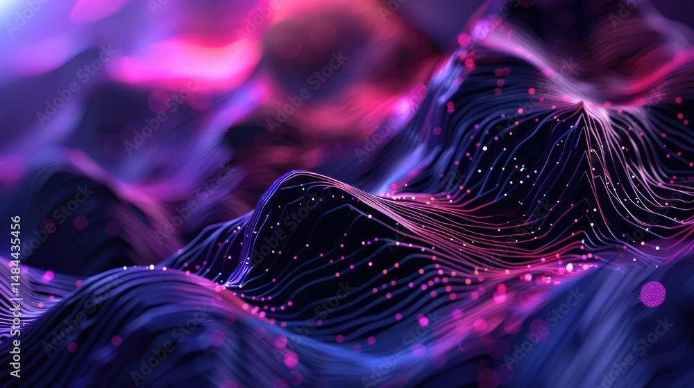 Aufkleber abstract vivid color wave flowing express the energetic signal. seamless texture of vividness curve 