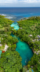 Beautiful lagoon frequented by tourists and locals in Port Vila.