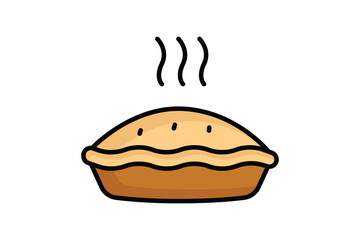 Pie icon. colored outline icon style. food elements vector illustration