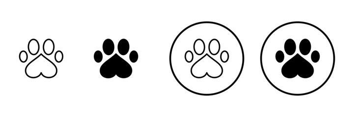 Paw icon vector. paw print sign and symbol. dog or cat paw