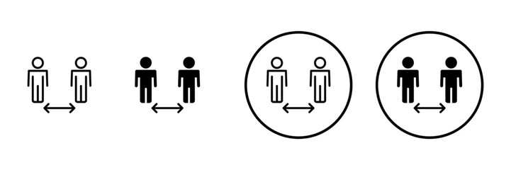 Social distance icon vector. social distancing sign and symbol. self quarantine sign
