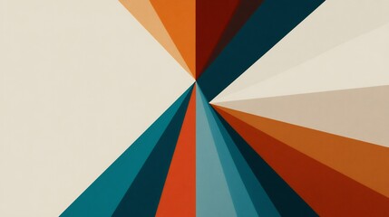 Retro color burst radiates energy with triangular segments in harmonious hues