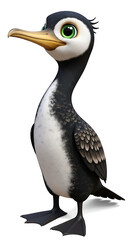 Obraz premium Adorable cormorant cartoon standing tall