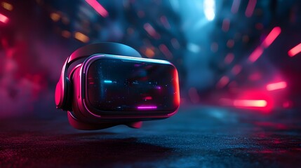 Vibrant Close-Up of Red and Blue Virtual Reality