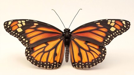 Fototapeta premium Closeup butterfly tattoo reference high definition image of monarch butterfly wings perfect for design inspiration on a plain white background cut out on isolated transparent removed background