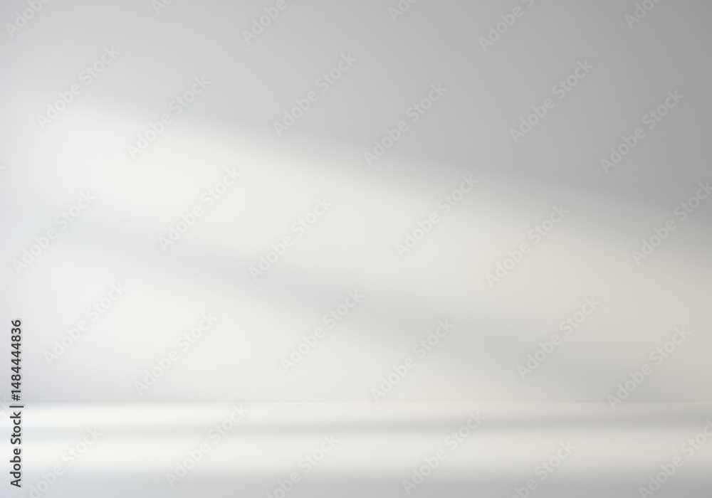 Aufkleber a white wall with a diagonal light and shadow creating a minimalist background
