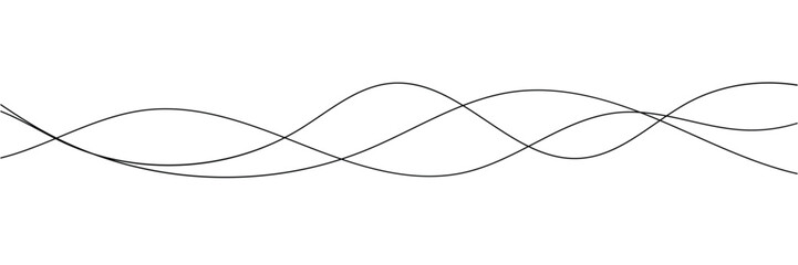 Curve wave seamless pattern. Thin line wavy abstract vector background. Curve wave seamless pattern. Line art striped graphic template. Vector illustration in white background in eps 10.